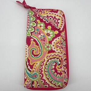 Vera Bradley Retired Y2K Capri Melon Zip Around Boho Travel Organizer Wallet‎
